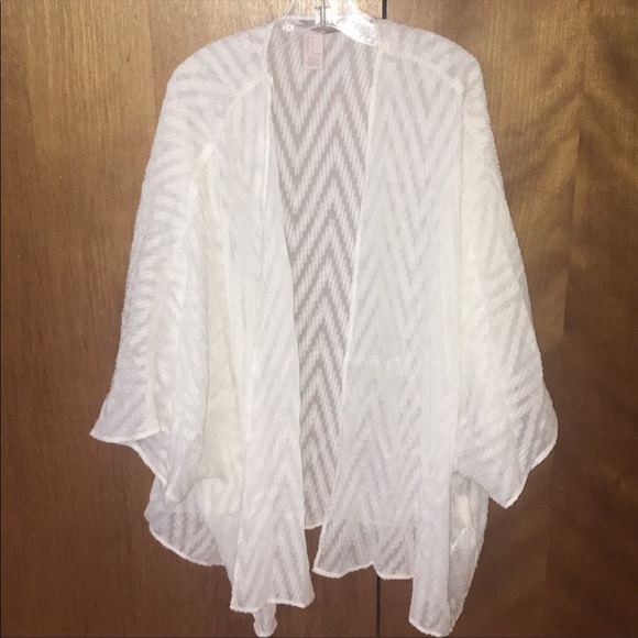 Forever 21 Sweaters - Forever 21 Semi-sheer White Open Cardigan Top